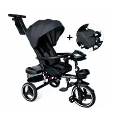 BEBEGLO - Triciclo Coche Cuna Bluetooth Trike Plus 360 Negro