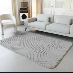 GENERICO - ALFOMBRA JACQUARD 150X200 GRIS RELIVE MODELO HARVER MODERNA ELAGANTE DECORATIVA MP