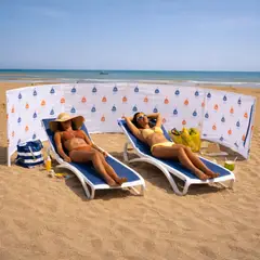 GENERICO - Paraviento 3mtrs con estaca de madera Blanco