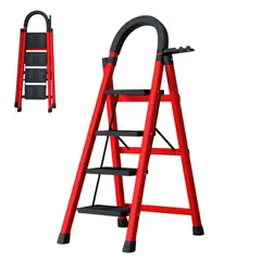 ATURE - Escalera Plegable 4 Escalones Antideslizante Segura