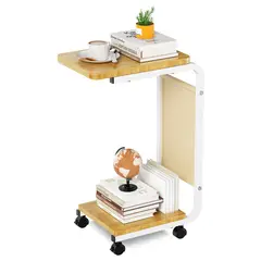 YAYKO - Mesa auxiliar móvil multiusos de madera