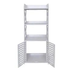 HD HOGAR SPA - Estante De Baño Organizador Multiuso Con Puertas 4 Niveles