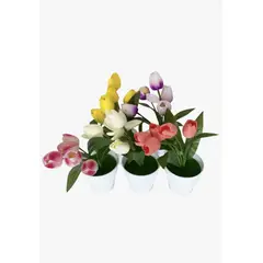 HD HOGAR SPA - 5 Tulipanes Articiales Con Macetas