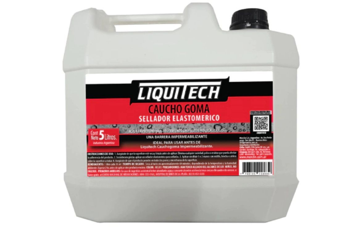 Sellador Elastomeríco Cauchogoma Impermeabilizante 5L Liquitech