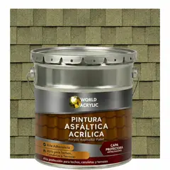 WORLD ACRYLIC - PINTURA - SELLO - IMPERMEABIZANTE - TEJAS ASFALTICA - TINETA 4G Verde oliva