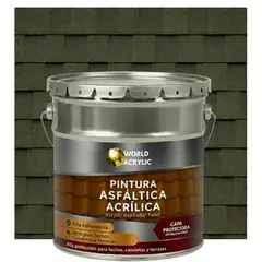 WORLD ACRYLIC - PINTURA - SELLO - IMPERMEABIZANTE - TEJAS ASFALTICA - TINETA 4G VERDE BOTELLA
