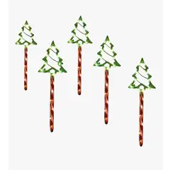 HD HOGAR SPA - Pack 5 Estacas Solares Luces Navidad Luces Led Para Jardín Luces Color 3