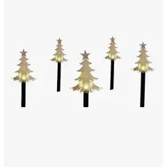 HD HOGAR SPA - Pack 5 Estacas Solares Luces Navidad Luces Led Para Jardín