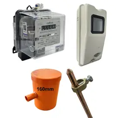 GENERICO - Pack Medidor Monofásico + Caja Empalme + Kit Tierra 160mm