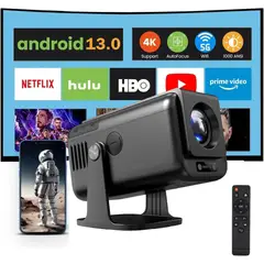 BLUEDREAMER - Mini proyector con WiFi y Bluetooth proyector portátil 1080P para el hogar