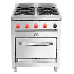 BOZZO - Cocina Industrial 4 Platos 1 Horno GLP