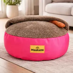 GENERICO - Cama con manta 65x20 Para Mascotas Rosada