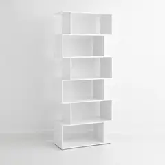 KLIK - Estantería Moderna ZigZag de 6 Niveles - Blanco