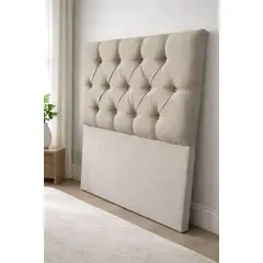 GENERICO - Respaldo Cama Plaza y Media Tapizado en Lino Color Beige