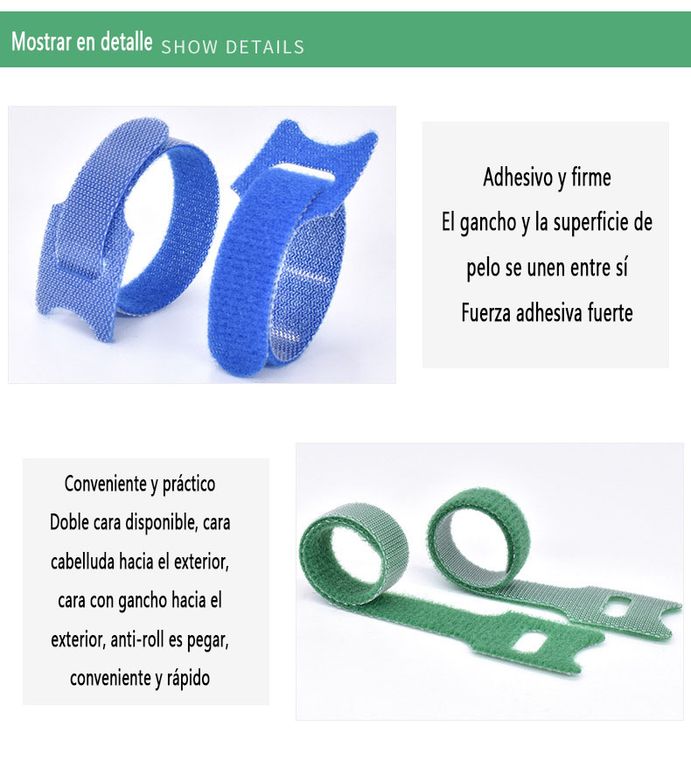 30pcs 15cm Cinta Autoadhesiva Magic Cable Tie Nylon Arnés