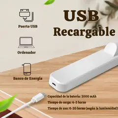 GENERICO - Juego De 2 Piezas Barra De Luz Magnética Regulable Recargable