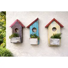 GENERICO - Porta Suculentas Casita Colgante Estilo Vintage