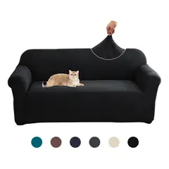 SUPERCENTER - Funda Sofá Cubre Sillón Protectora Para 3 Cuerpos Elastizada Negro