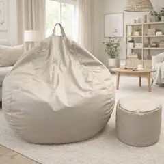 JOYTEK - Puff Pera Eco Cuero talla XL 120x80cm Caquis