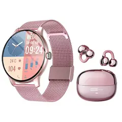 LENOVO - Audifonos LE06 Rosa Bluetooth y Fit Pro reloj inteligente P