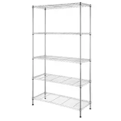 GENERICO - Estante Cromado de 5 Niveles - 90 × 35 × 180 cm