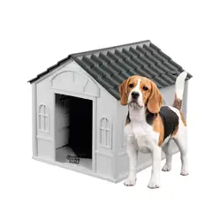 COOL PETS - Casa Para Perro Pequeña 76x65x63Cm Techo Gris