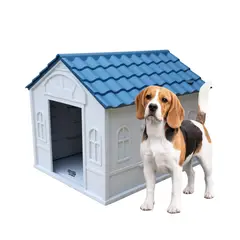 COOL PETS - Casa Para Perro Pequeña 76x65x63Cm Techo Azul