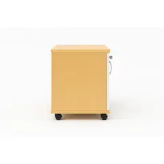 SPACE HOME - Mueble Auxiliar de Oficina con Llave y Ruedas 3 Cajones Madera