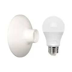 SCHNEIDER - Pack Portalampara Plafon E27 Circular + Ampolleta Led Luz Cálida