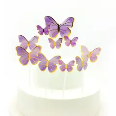 GENERICO - TOPPER DECO MARIPOSA MORADO X10 UNI