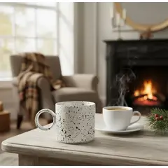 GENERICO - Taza de Cafe de Ceramica Blanco Estilo Minimalista