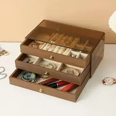 GENERICO - Joyero Organizador de Tres Capas Estuche Para Joyería Caja Para Joya