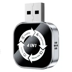 PUREPOWER - Adaptador 4 en1 CarPlay Inalámbrico 2026 para iPhone/Android - Espejo Pantalla Coche, Conexión Auto