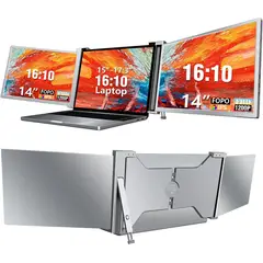 BLUEDREAMER - Monitor portátil IPS FHD 1200P con triple pantalla para portátil de 14 pulgadas
