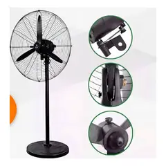 GENERICO - Ventilador Industrial Tipo Turbina De Alta Potencia 69 Cm Negro Negro Acero 3