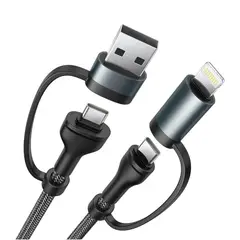 IRM - Cable Cargador Adaptador 4 - 1 Usb C Para Iphone Mac Android Gris Oscuro