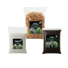 GENERICO - Pack Sustratos Para Plantas Carnívoras Turba 5L- Perlita 5L - Musgo 5L