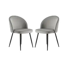 HABITA2 CHILE - Pack 2 Silla de comedor Nordic Felpa Black