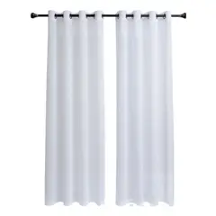 OKAY - Cortina Velo Liso Con Argolla 140x220 Cm 2 Paño - Blanco