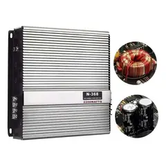 GENERICO - Amplificador Auto Estéreo Audio 2 Canales 2200w 12v Plateado