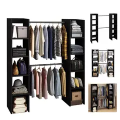 WUWAWDOGA - Closet Estante Muebles Almacenar Para Recamara 5 Niveles 120x30x160 Cm Negro
