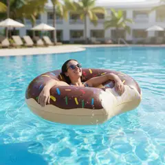 MOVI - Flotador Gigante Donut Café 120 cm
