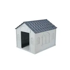 COOL PETS - Casa Para Perro Grande 98x84x82Cm Techo Gris