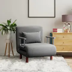 NEWTREE - Sofá Cama 80190cm Tejido De Algodón Y Lino Almacenaje