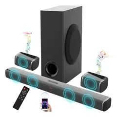 BLUEDREAMER - Sound Bar 5.1 Teatro En Casa con Subwoofer, Barra Sonido Home Theater, Bocina Barra para TV