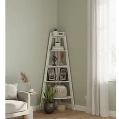 GENERICO - Organizador Esquinero Estante Librero 5 Niveles Blanco