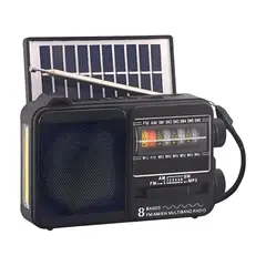 TECNOLAB - Radio Portátil Solar AM FM SW LED 15W TL653BK Negro