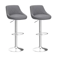GLOBAL LATIN GROUP - Pack 2 Sillas Taburete Piso Bar Giratoria Altura Regulable - Gris