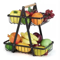 HD HOGAR SPA - Frutero De Mesa Canasto Para Frutas Cocina Hogar 2 Niveles