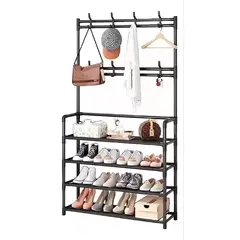 HD HOGAR SPA - Organizador Multifuncional Colgador Zapatero Negro